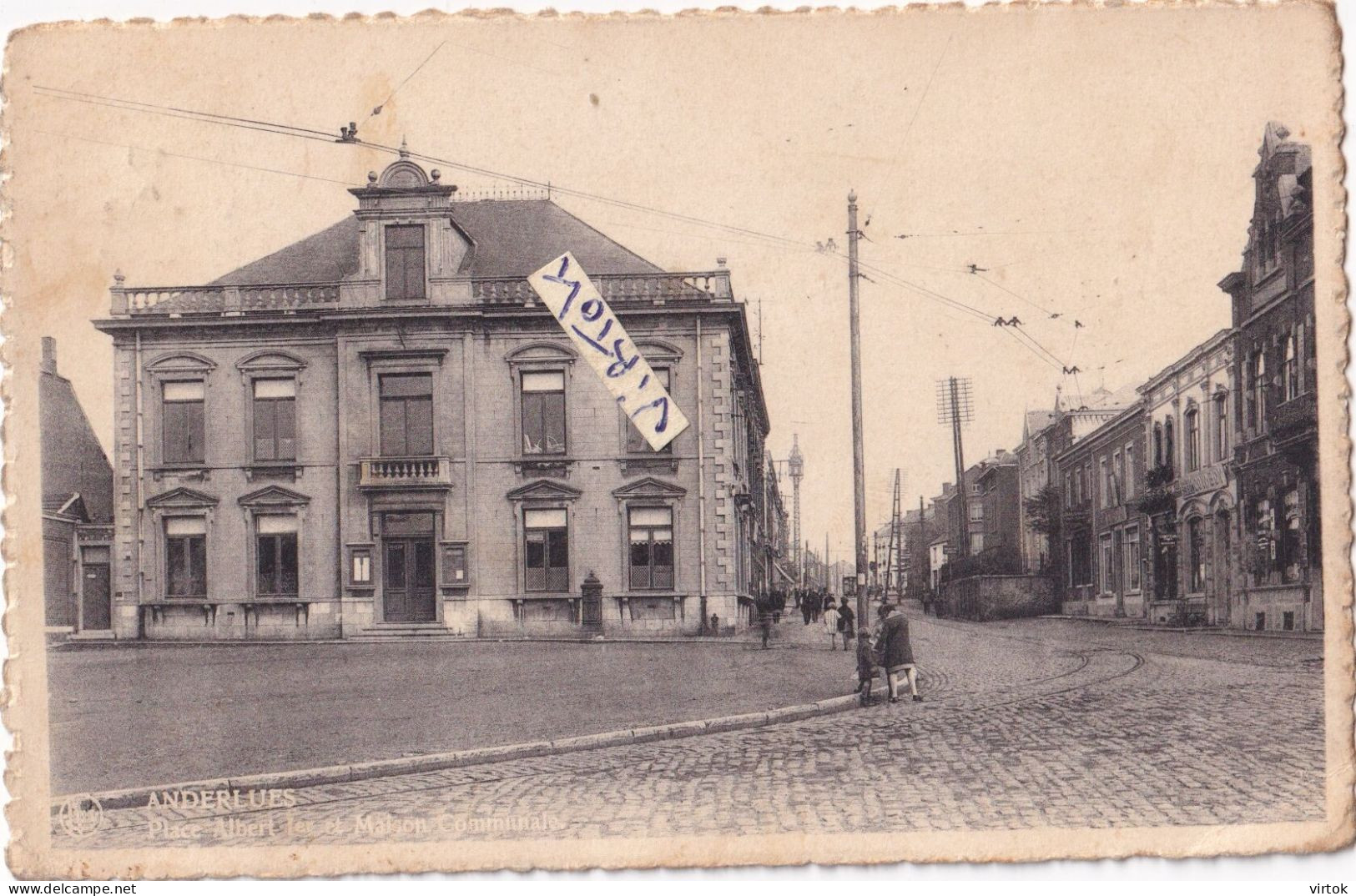 Anderlues :  place Albert ............... (  1938  avec timbre  )