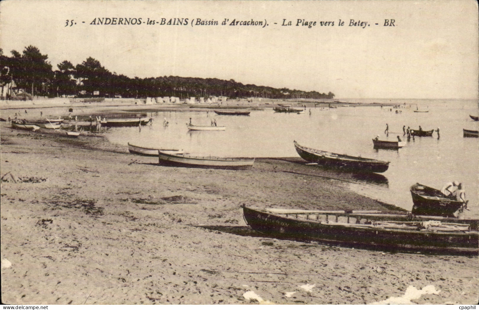 Andernos les Bains CPA La plage vers le Beley