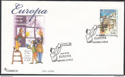 Andorre  2003 - Andorre Espagnole-  FDC. Yvert  Nº 292. Theme: Europe/Chevaux..........  (EB) DC-10006