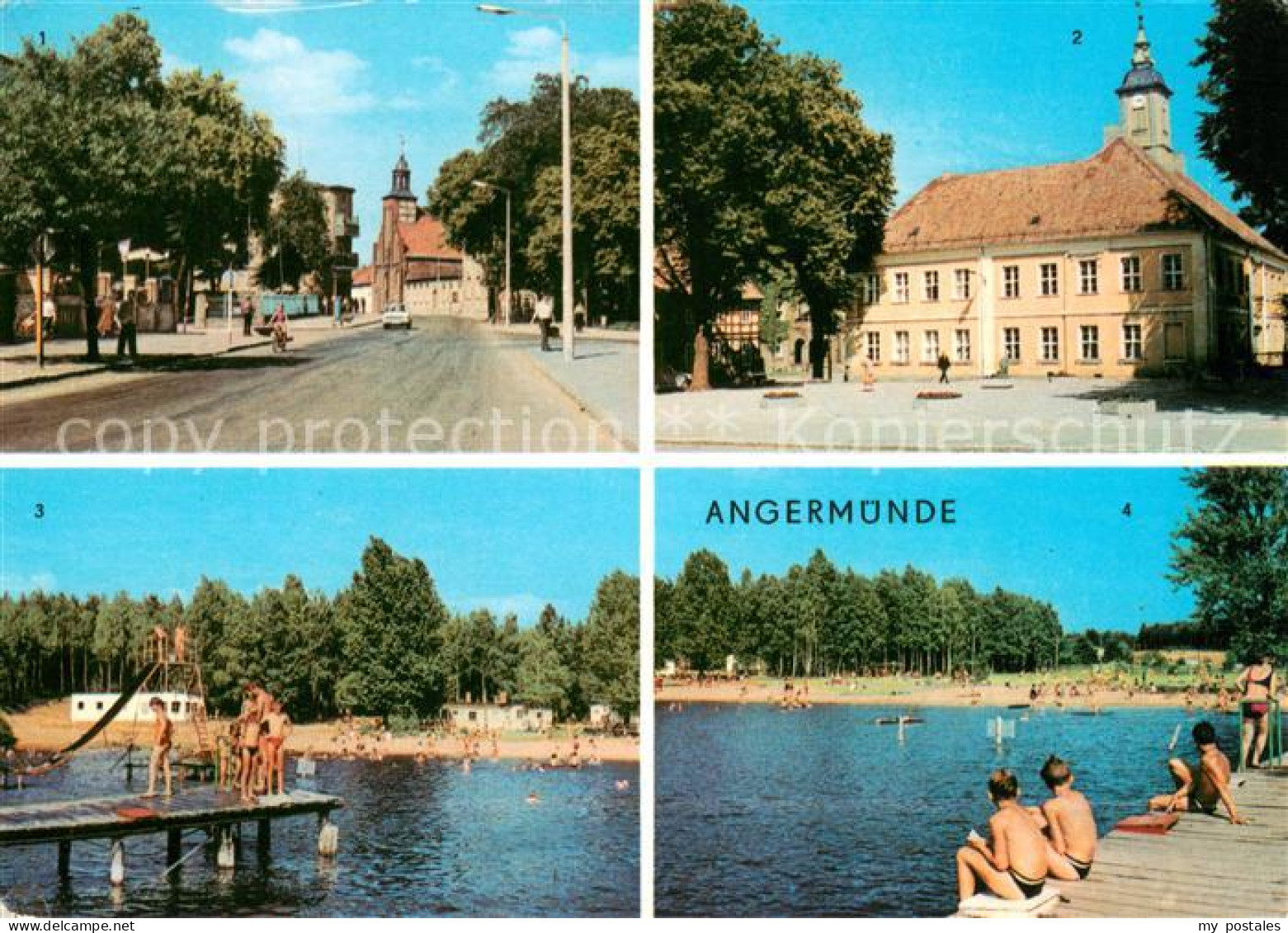 Angermuende Berliner Strasse Rathaus Freibad Wolletzsee Badestrand