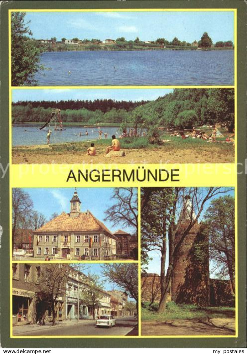 Angermuende Muendesee Strandbad Wolletzsee Rathaus Pulverturm