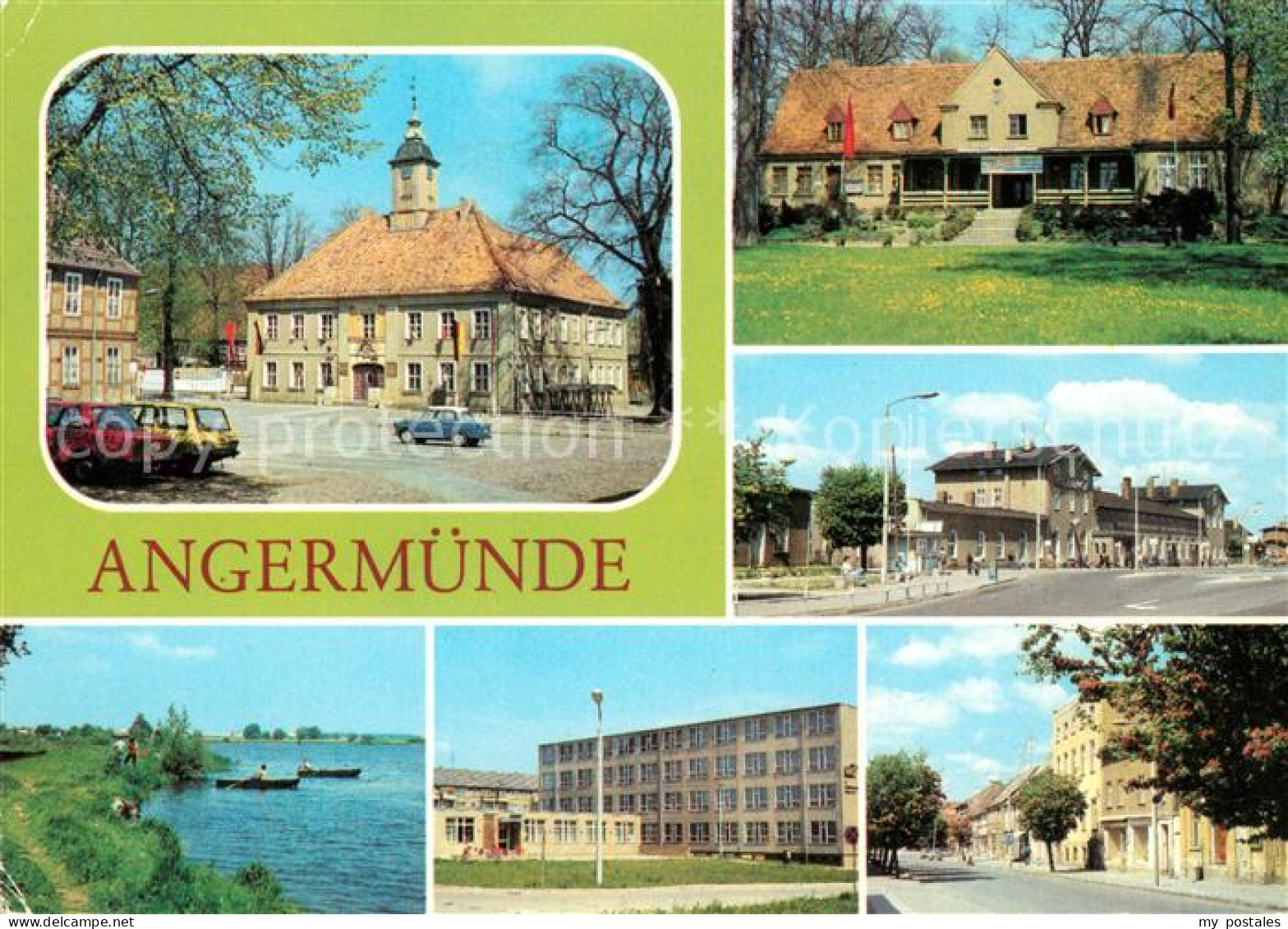 Angermuende Rathaus Markt HO Gaststaette Am Muendesee Bahnhof