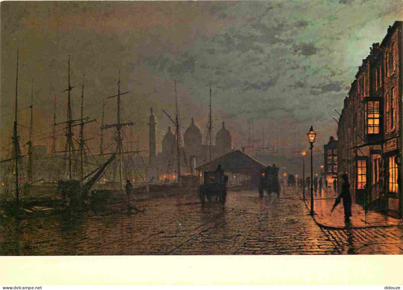 Angleterre - Hull - Art Peinture - Atkinson Grimshaw - Princes Dock Hull 1887 - Yorkshire - England - Royaume Uni - UK -