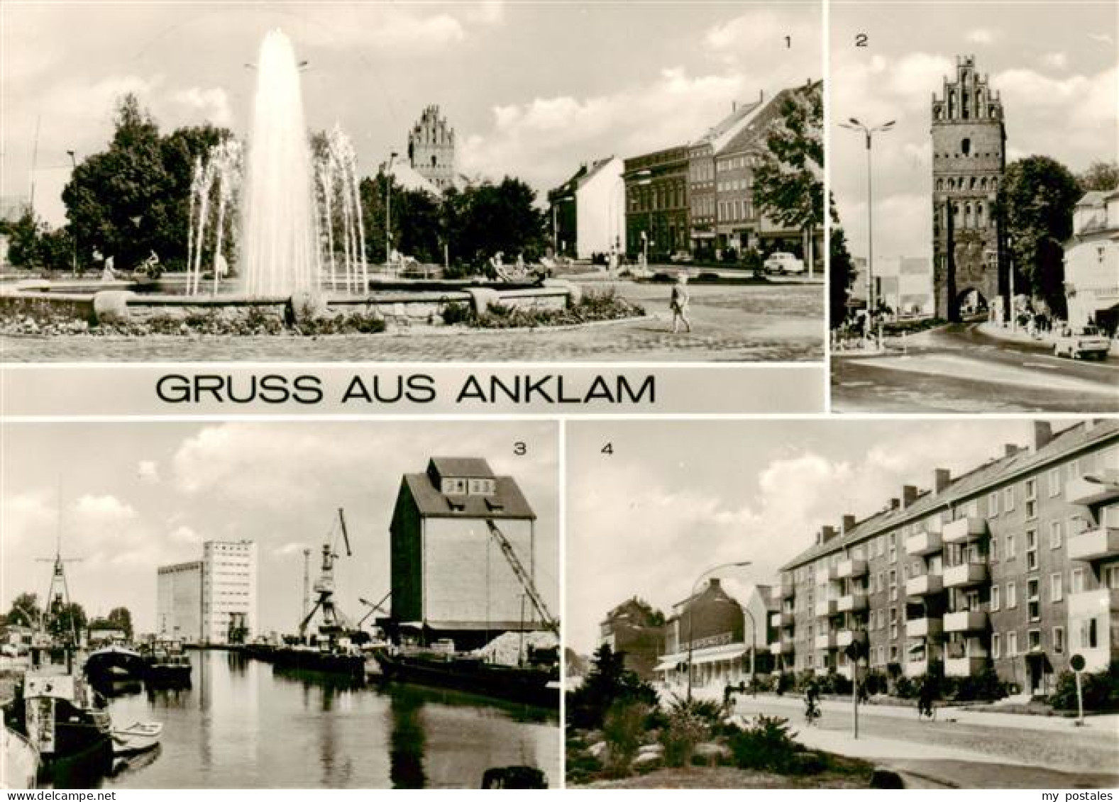 Anklam Blick vom Marktplatz Steintor Hafen Peenstrasse