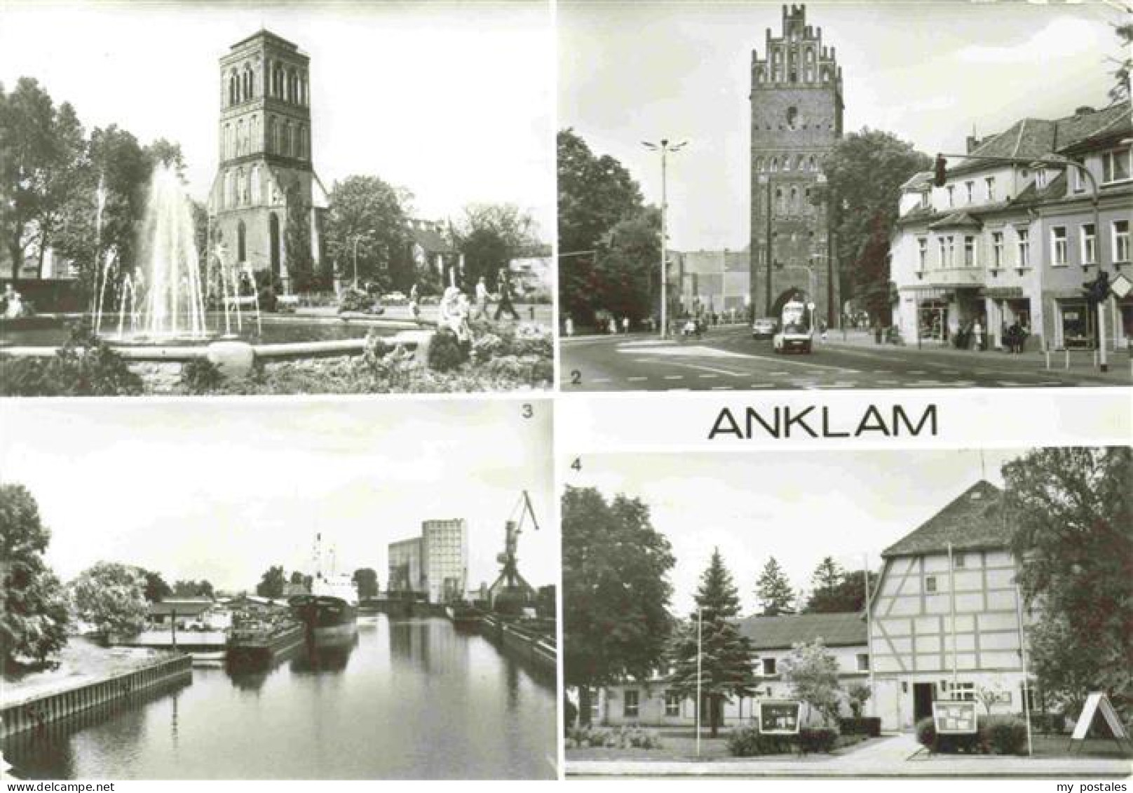 Anklam Blick zur Nicolaikirche Am Steintor Hafen Theater