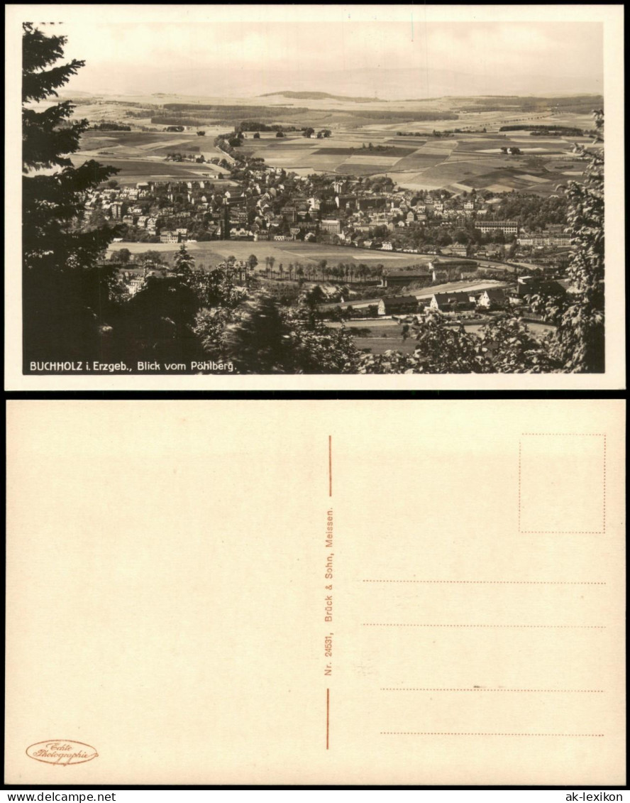 Annaberg-Buchholz BUCHHOLZ im Erzgebirghe Blick vom Pöhlberg. 1928