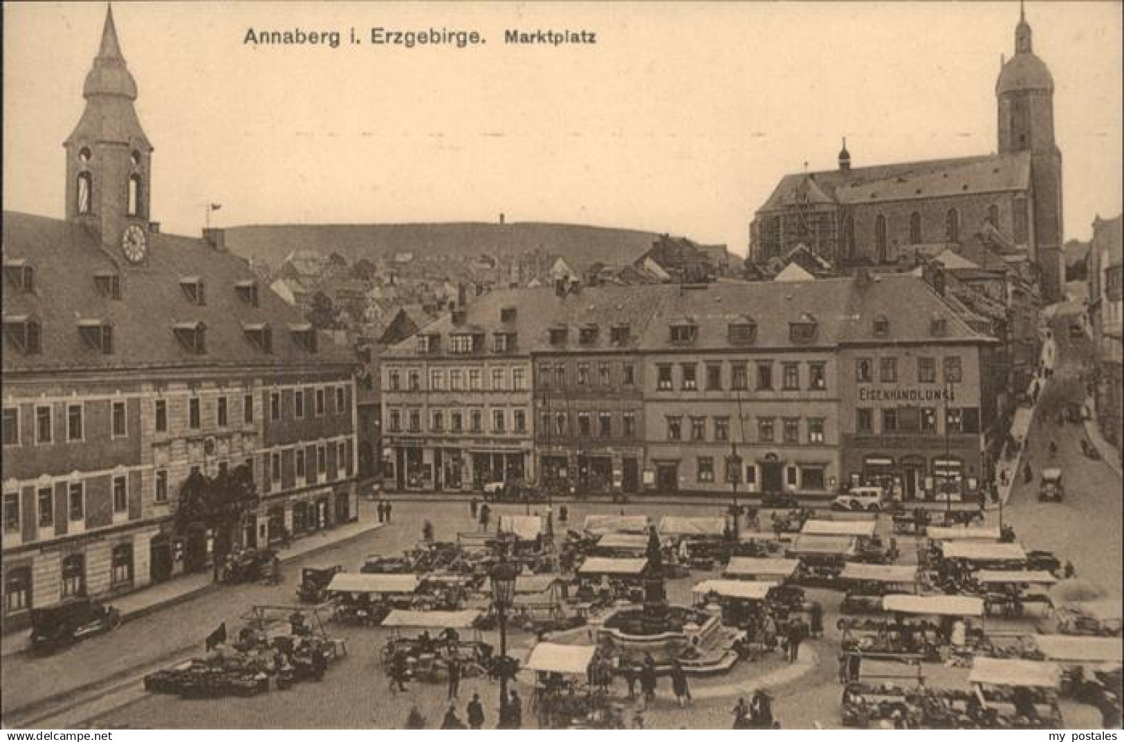 Annaberg-Buchholz Erzgebirge Annaberg-Buchholz Marktplatz  Brunnen