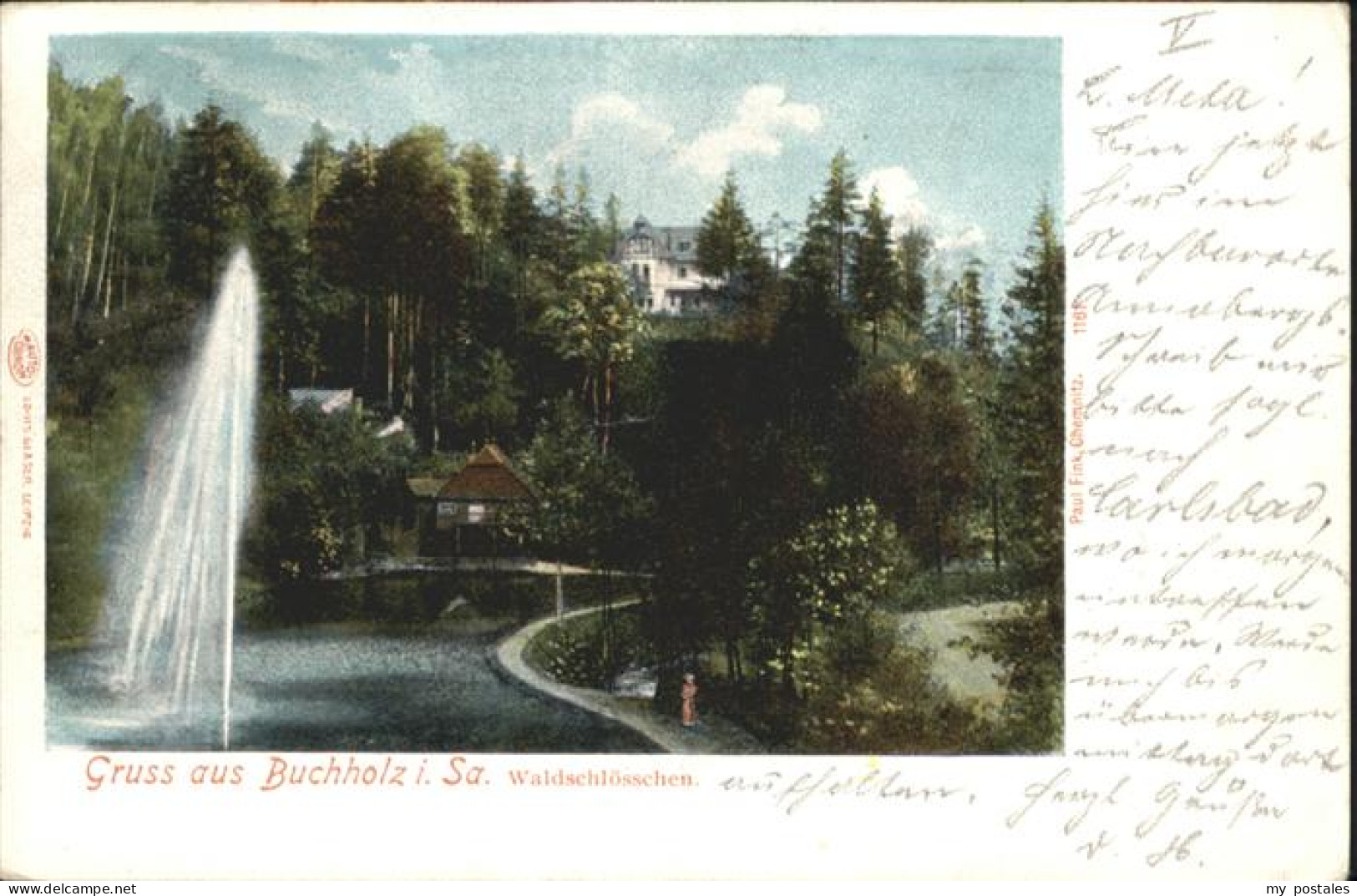 Annaberg-Buchholz Erzgebirge Annaberg-Buchholz Waldschloesschen Springbrunnen Te