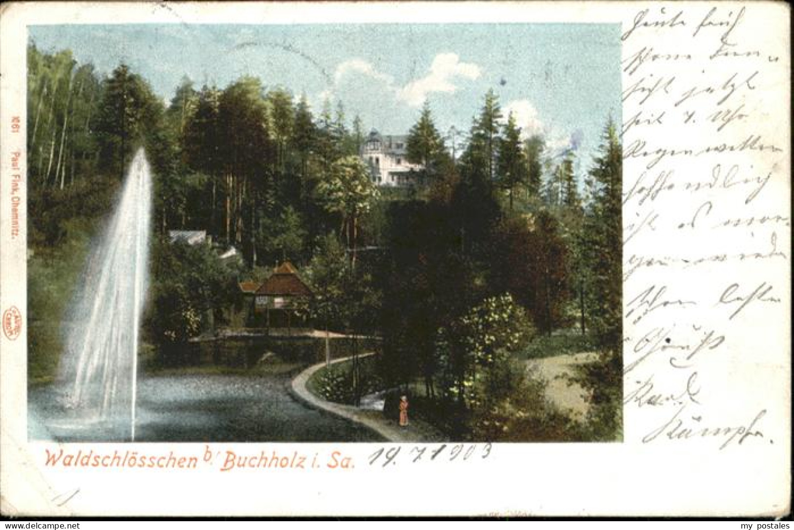 Annaberg-Buchholz Erzgebirge Annaberg-Buchholz Waldschloesschen Springbrunnen Te