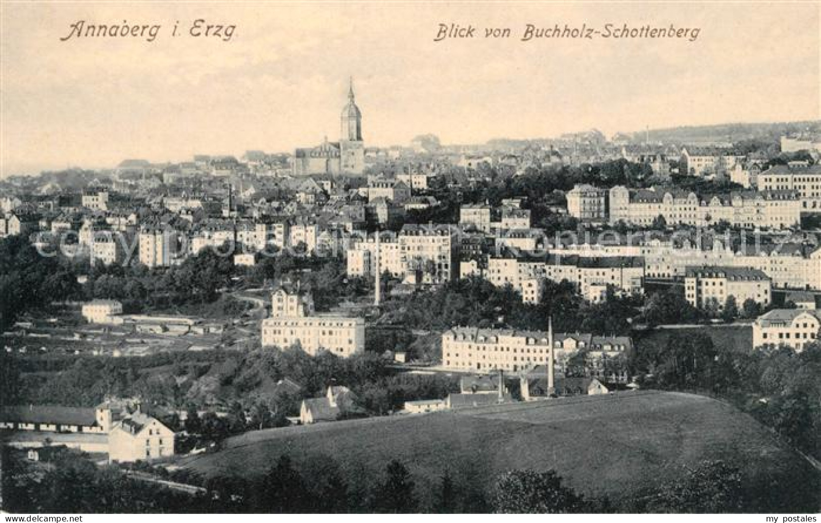 Annaberg-Buchholz Erzgebirge Panorama Blick von Buchholz Schottenberg