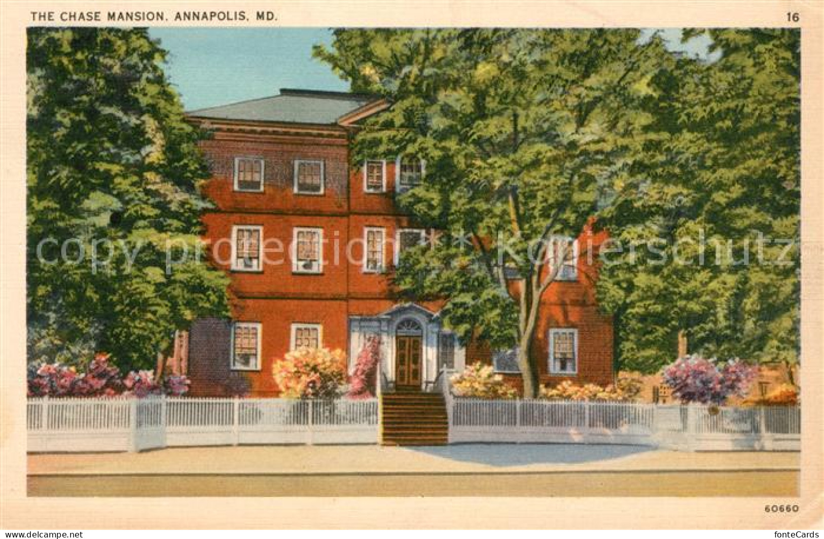 Annapolis Maryland Chase Mansion Illustration