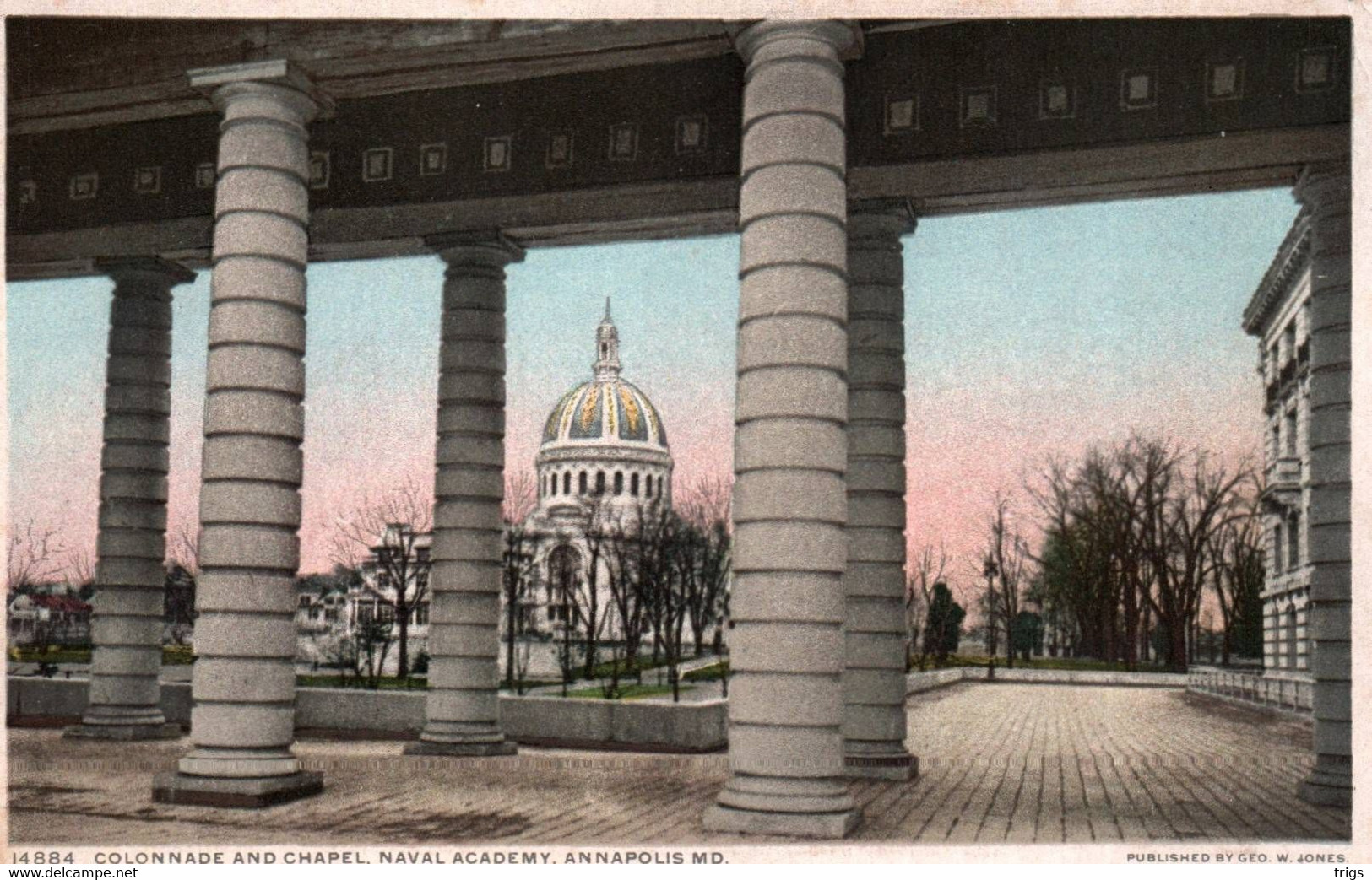 Annapolis - Naval Academy, Colonnade and Chapel