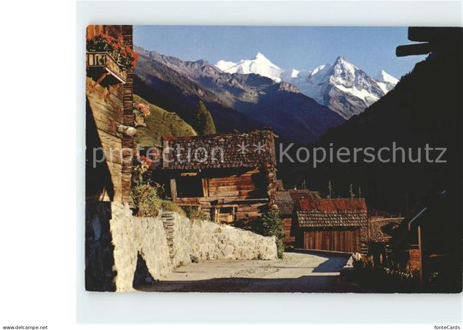 Anniviers Val d Anniviers Grimentz VS Bergdorf mit Zinalrothorn Besso Obergabelh