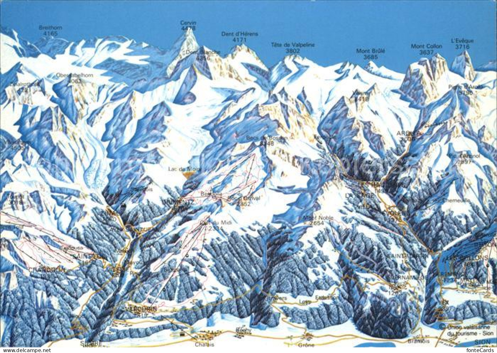Anniviers Val d Anniviers Grimentz VS Liftkarte Skigebiet