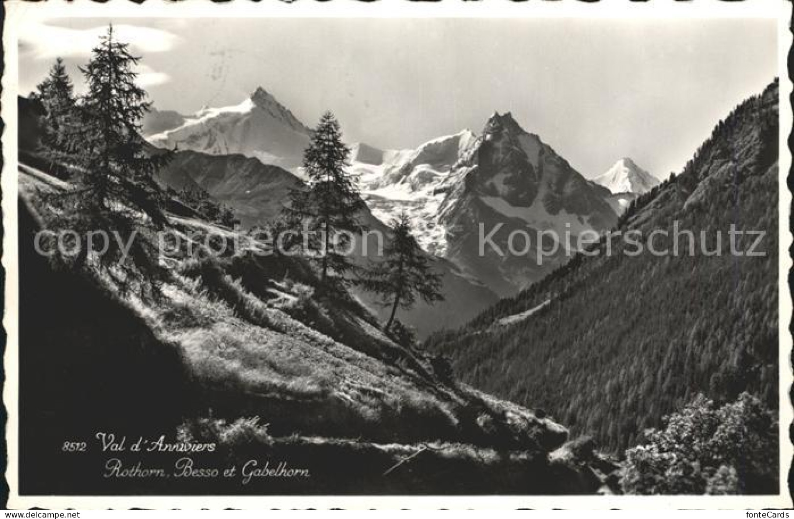 Anniviers Val d Anniviers Grimentz VS Rothorn Besso Gabelhorn Gebirgspanorama
