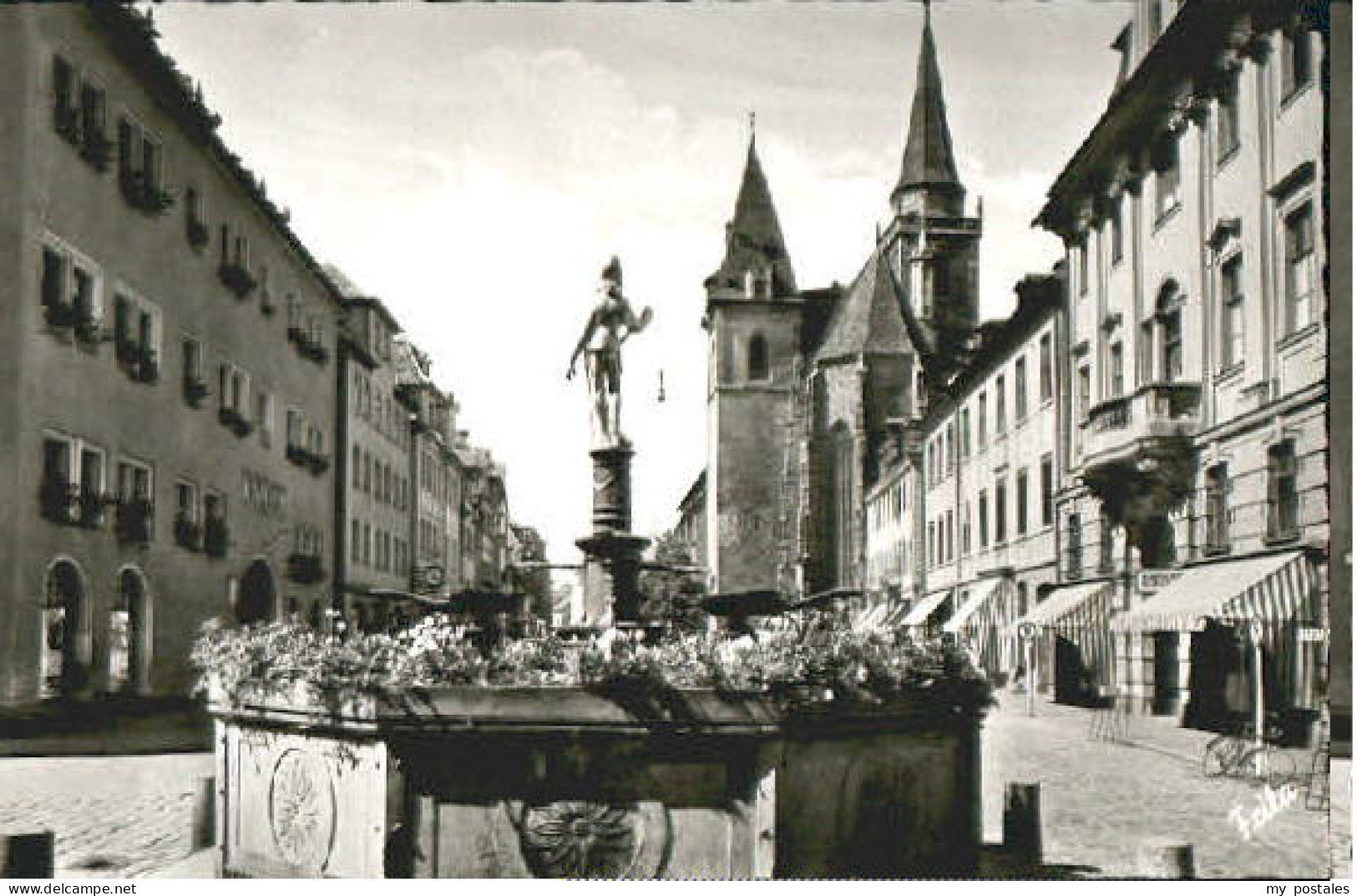 Ansbach Mittelfranken Ansbach Kirche Brunnen