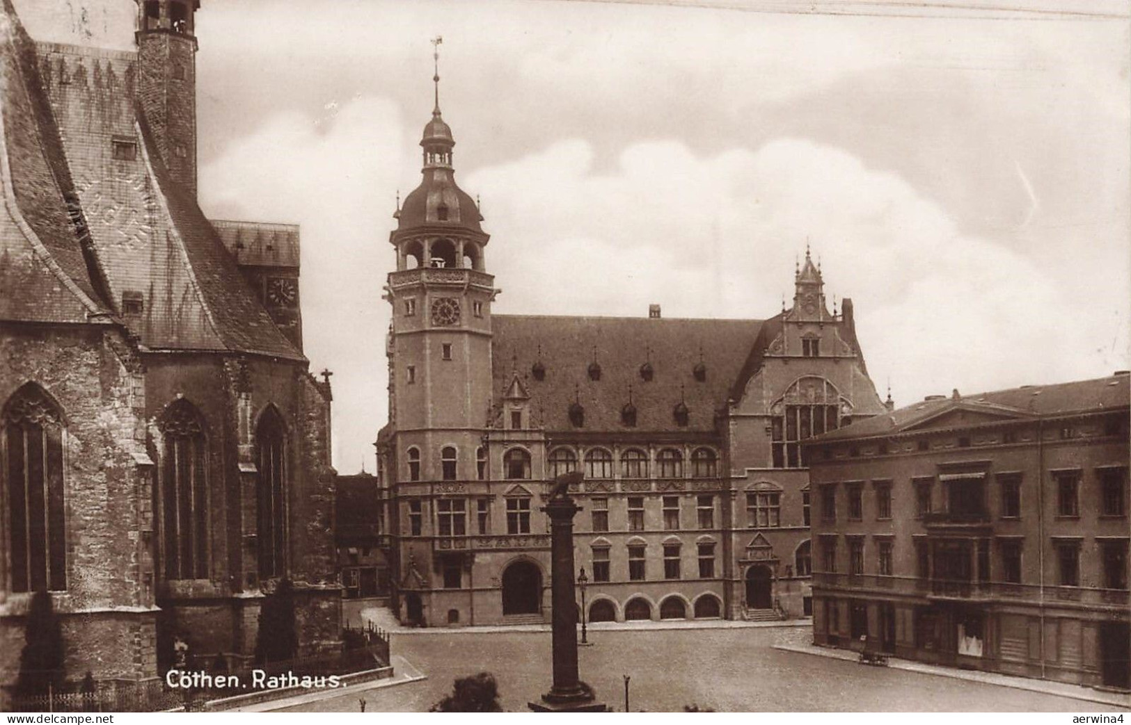 Ansicht Rathaus in Köthen Sachsen-Anhalt AK 1928