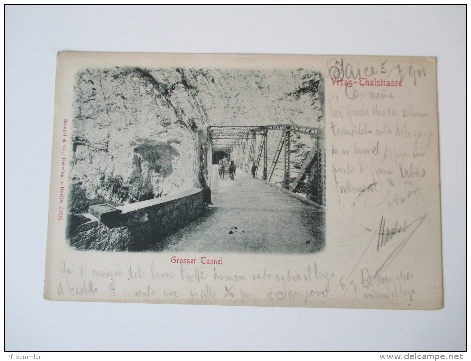 Ansichtskarte 1901 Vrbas - Thalstrasse Grosser Tunnel. Österreich / Bosnien Herzegowina