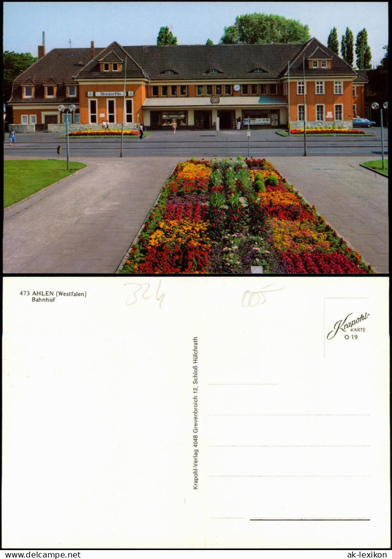 Ansichtskarte Ahlen (Westfalen) Bahnhof Bahnhofs-Vorplatz 1975
