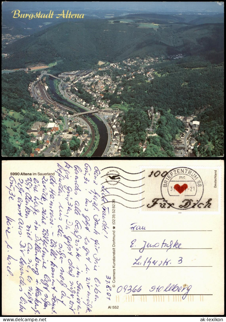 Ansichtskarte Altena Luftbild Luftaufnahme Altena Sauerland 2001