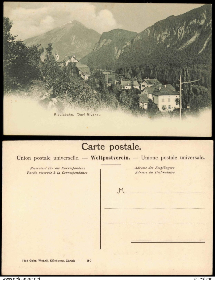 Ansichtskarte Alvaneu-Albula Alvra Albulabahn. Dorf 1912