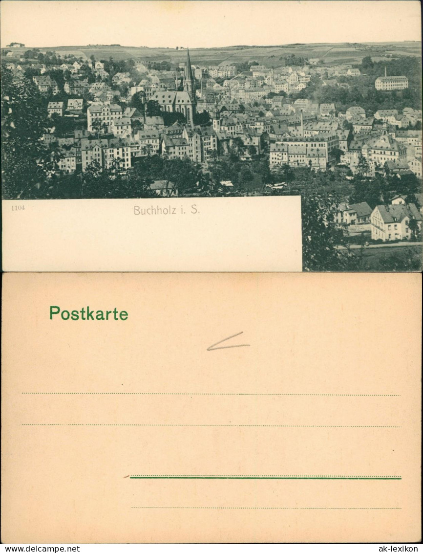 Ansichtskarte Annaberg-Buchholz Blick auf Buchholz 1909