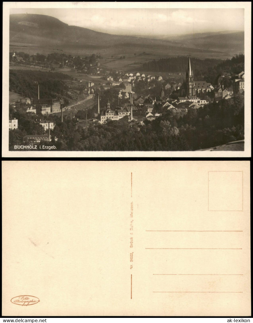 Ansichtskarte Annaberg-Buchholz Buchholz mit Fabriken 1928