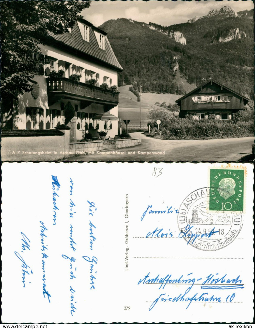 Ansichtskarte Aschau im Chiemgau Straßenpartie Erholungsheim 1959