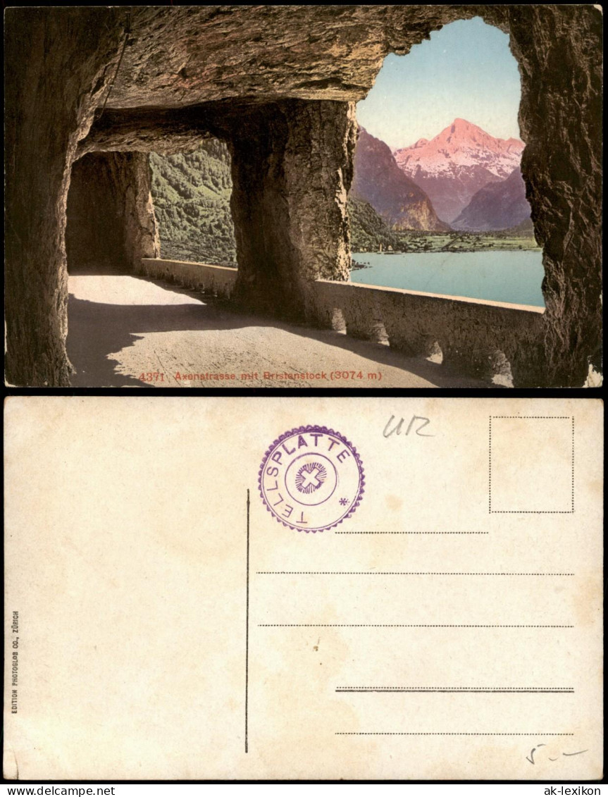 Ansichtskarte Axenstrasse Schweiz Uri Axenstrasse mit Bristenstock 1910