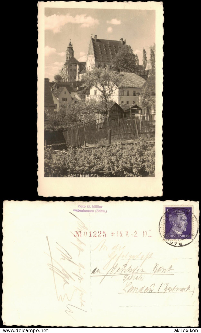 Ansichtskarte Babenhausen (Schwaben) Stadtpartie Weinreben 1942