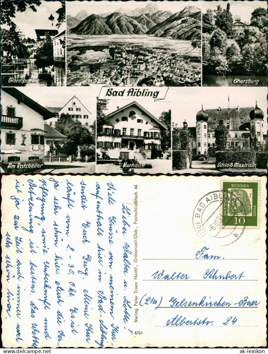 Ansichtskarte Bad Aibling Mehrbild Glonnpartie Kurhaus Ratskeller 1964