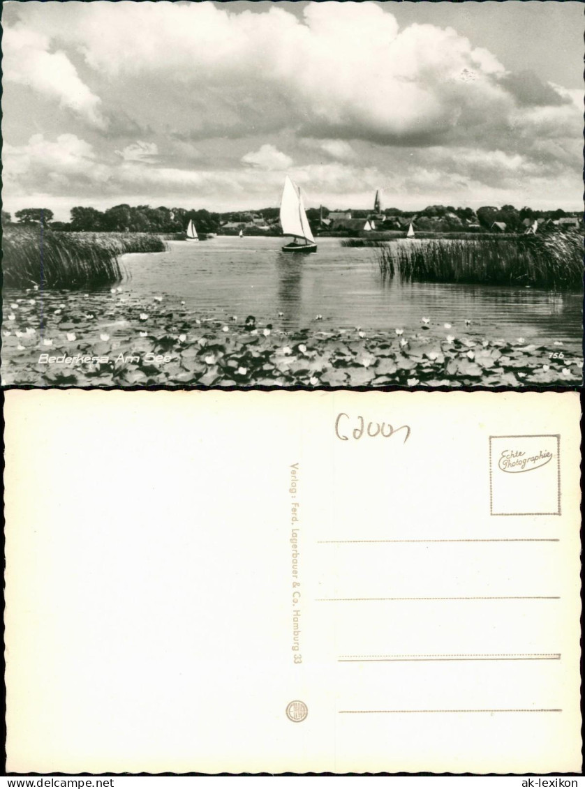 Ansichtskarte Bad Bederkesa Stadt Seerosen Segelboote 1961