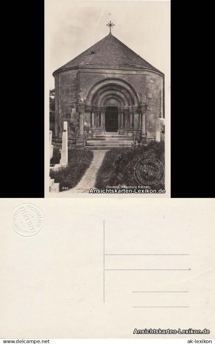Ansichtskarte Bad Deutsch-Altenburg Friedhofskapelle (Karner) 1930