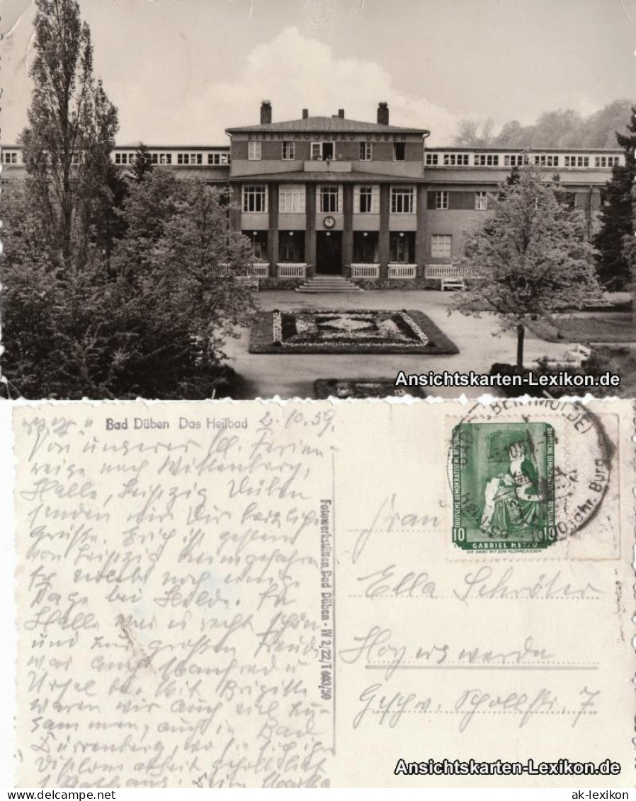 Ansichtskarte Bad Düben Kurhaus 1959