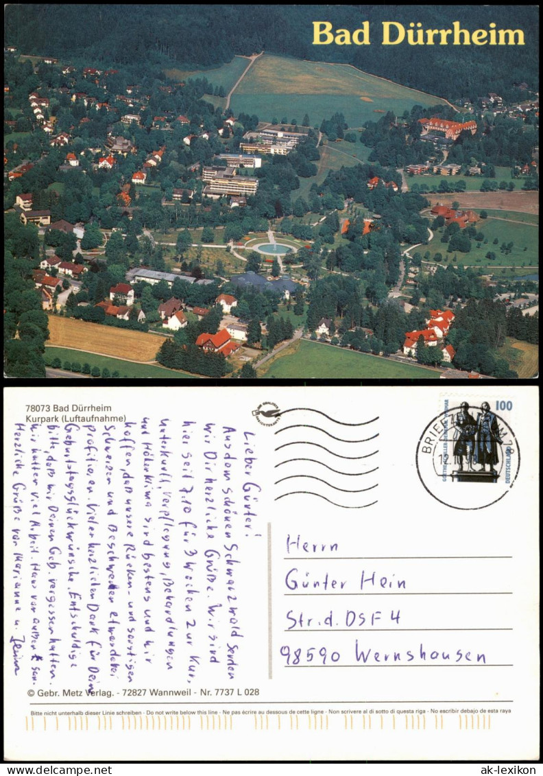 Ansichtskarte Bad Dürrheim Luftaufnahme Kurpark in Bad Dürrheim 1998