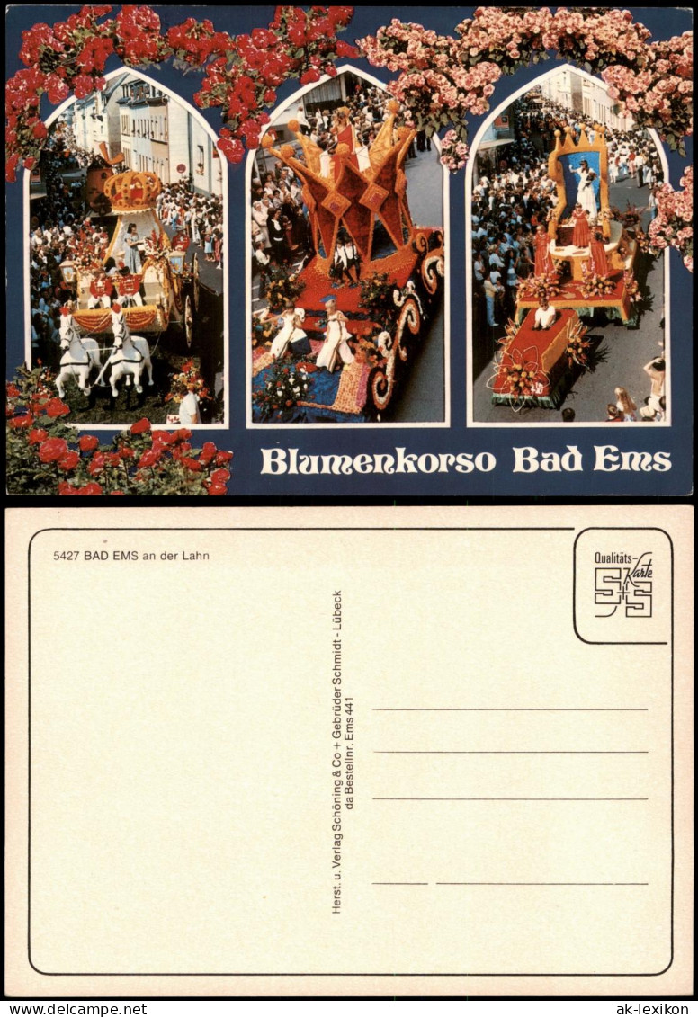 Ansichtskarte Bad Ems Blumenkorso Bad Ems (Mehrbildkarte) 1980