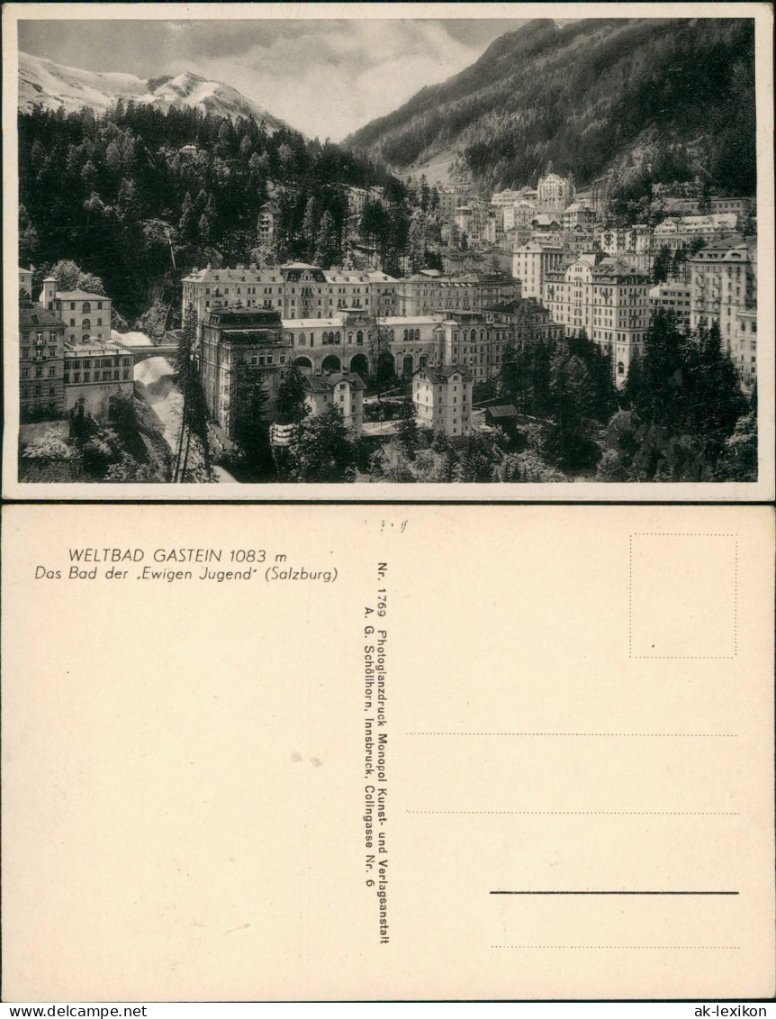 Ansichtskarte Bad Gastein Stadtblick 1934