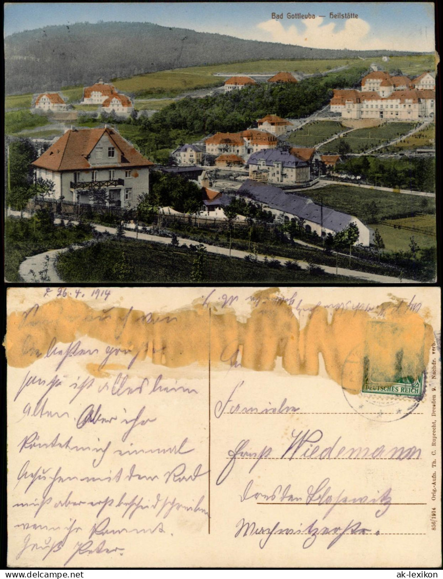 Ansichtskarte Bad Gottleuba-Bad Gottleuba-Berggießhübel Heilstätte 1914