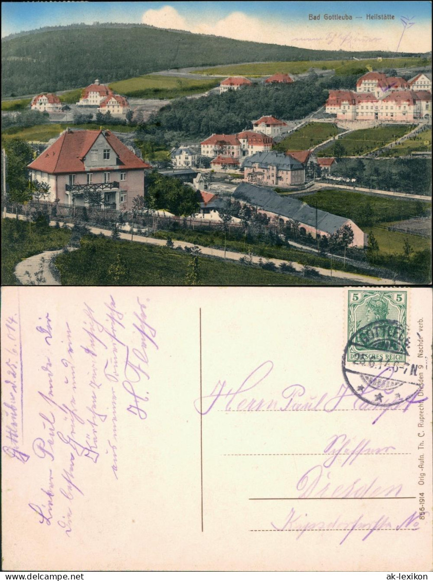 Ansichtskarte Bad Gottleuba-Bad Gottleuba-Berggießhübel Heilstätte 1914