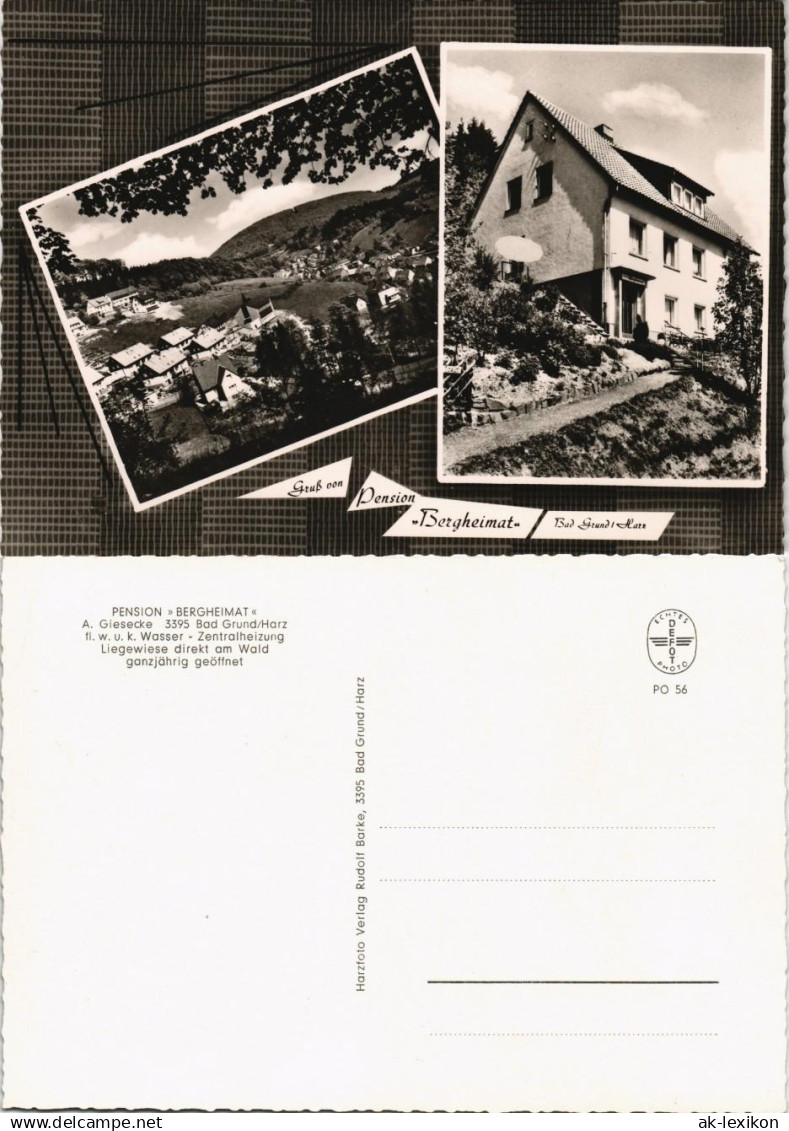 Ansichtskarte Bad Grund (Harz) Pension Bergheimat 1956 #