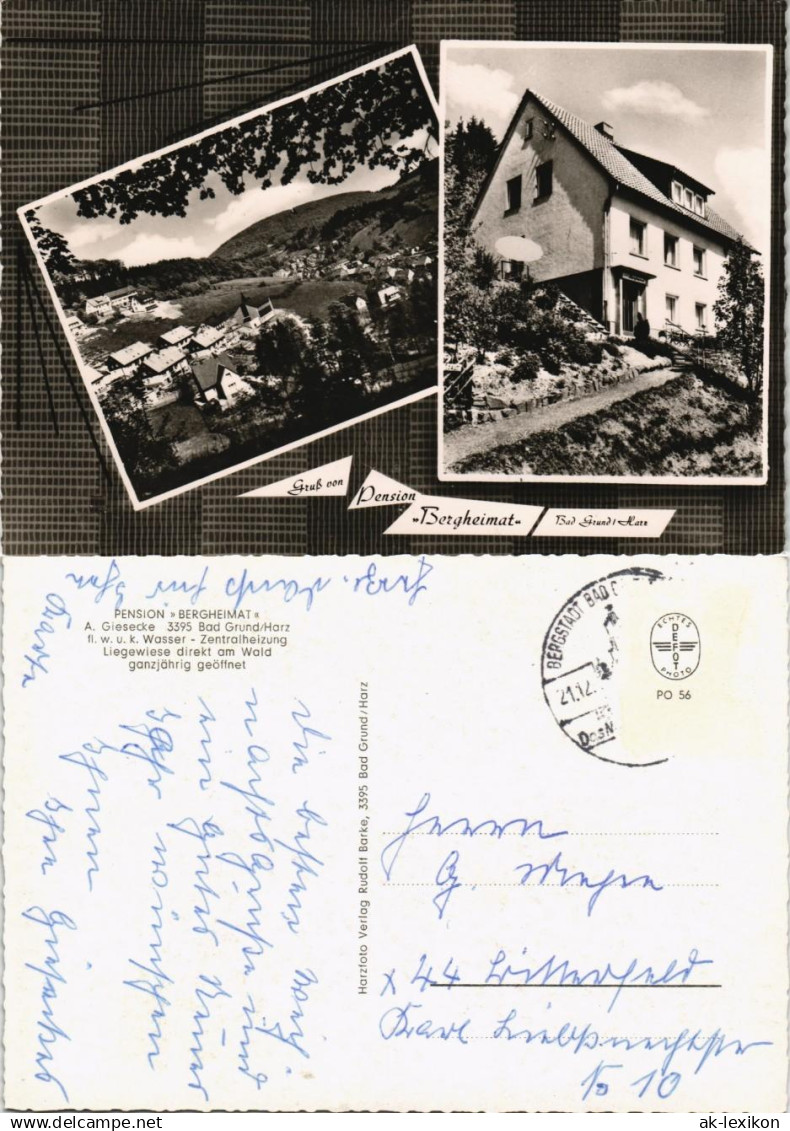 Ansichtskarte Bad Grund (Harz) Pension Bergheimat 1956
