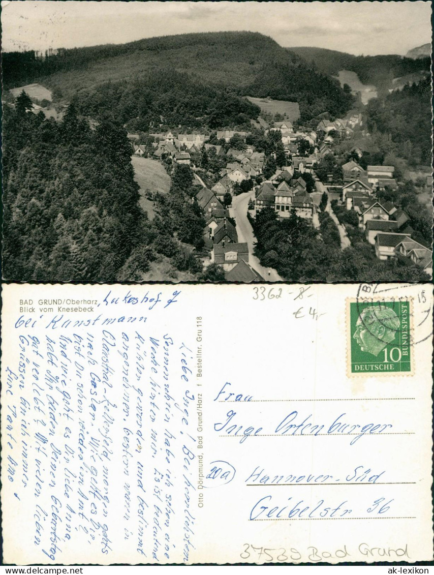 Ansichtskarte Bad Grund (Harz) vom Knesebeck 1959