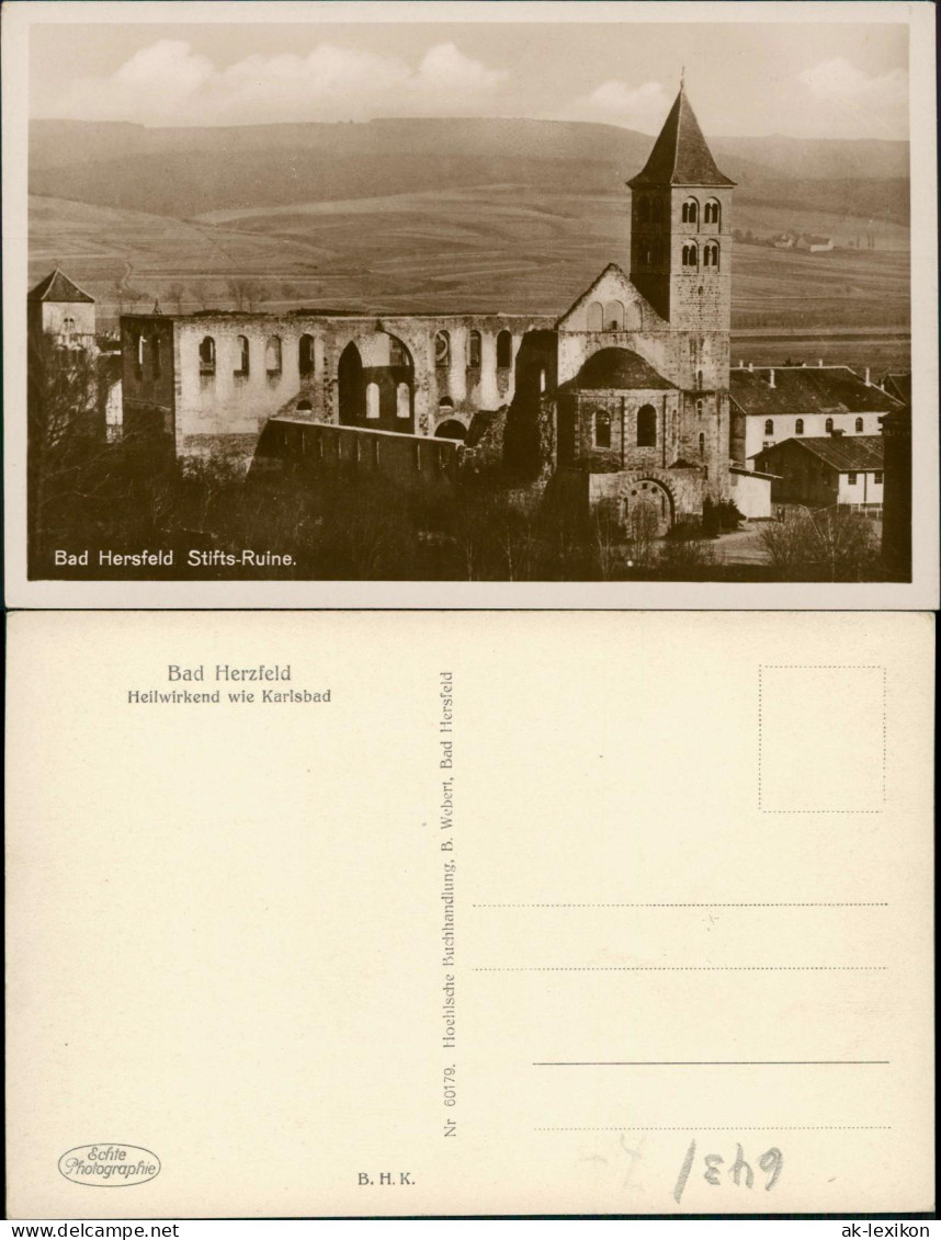 Ansichtskarte Bad Hersfeld Panorama-Ansicht Bad Hersfeld Stifts-Ruine 1940