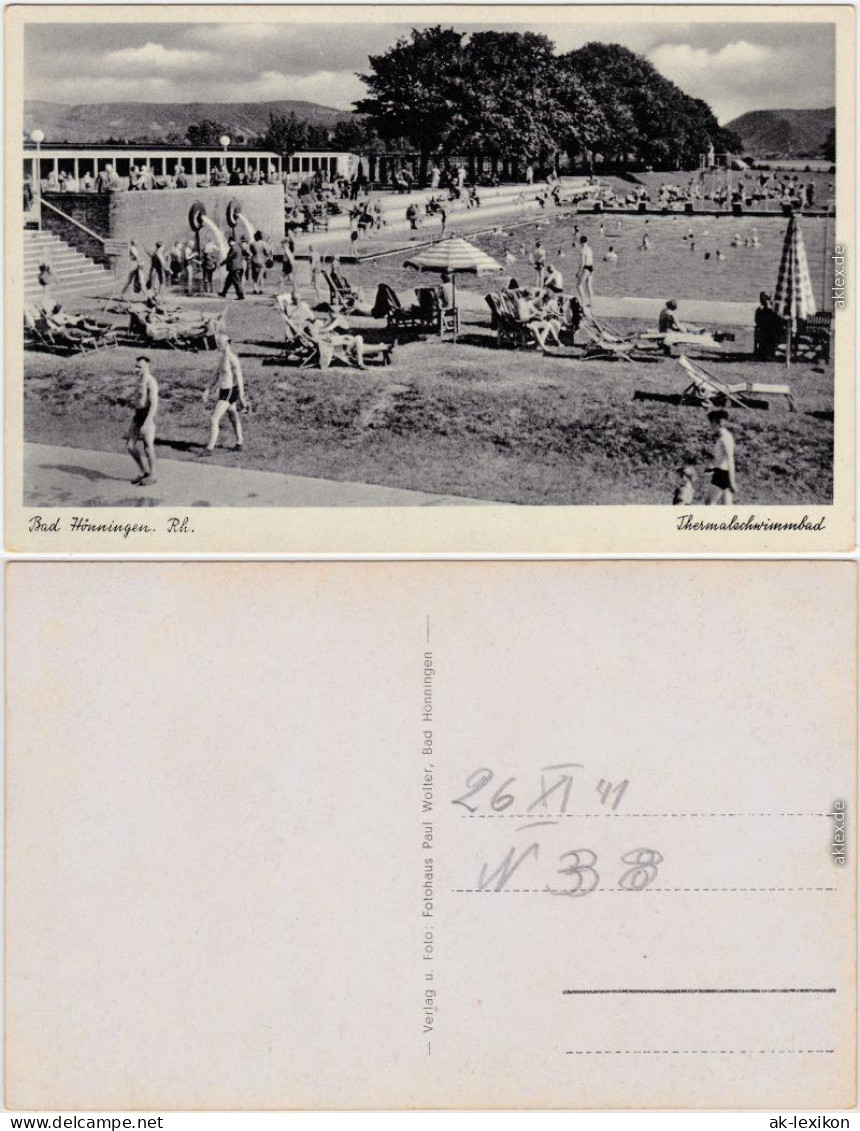 Ansichtskarte Bad Hönningen Thermalschwimmbad 1941