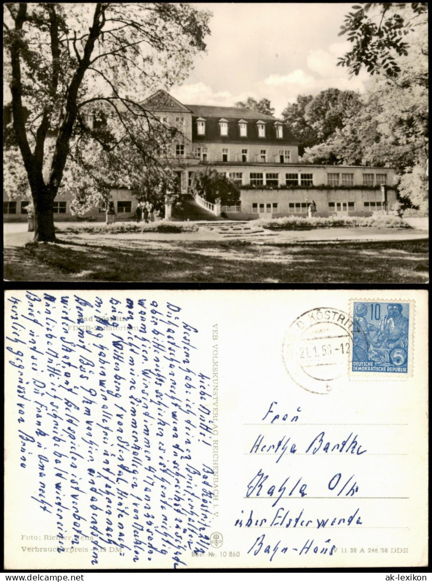 Ansichtskarte Bad Köstritz FDGB Sanatorium 1958