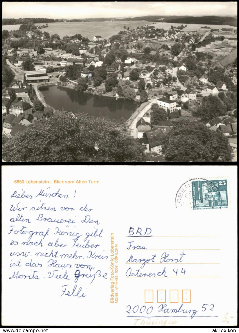 Ansichtskarte Bad Lobenstein Blick vom Alten Turm 1989