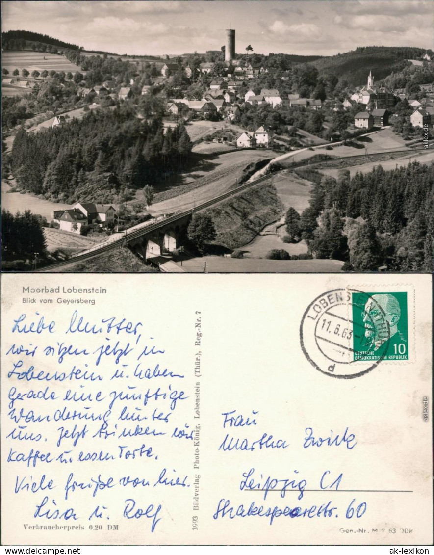 Ansichtskarte Bad Lobenstein Panorama-Ansicht 1963