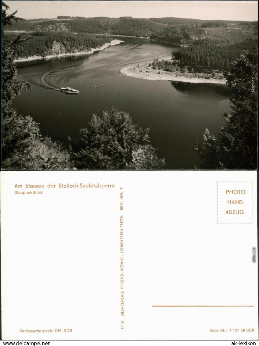 Ansichtskarte Bad Lobenstein Saaletalsperre - Blaupunkt 1959