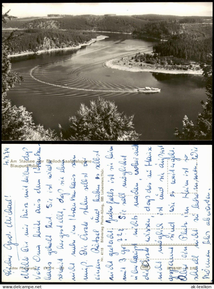Ansichtskarte Bad Lobenstein Saaletalsperre Fähre Schiff Blaupunkt 1969