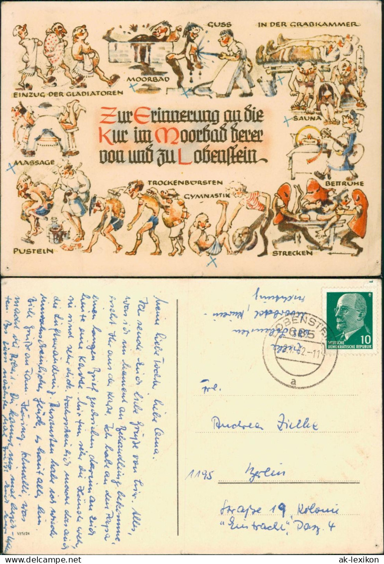Ansichtskarte Bad Lobenstein Scherzkarte Moorbad 1962